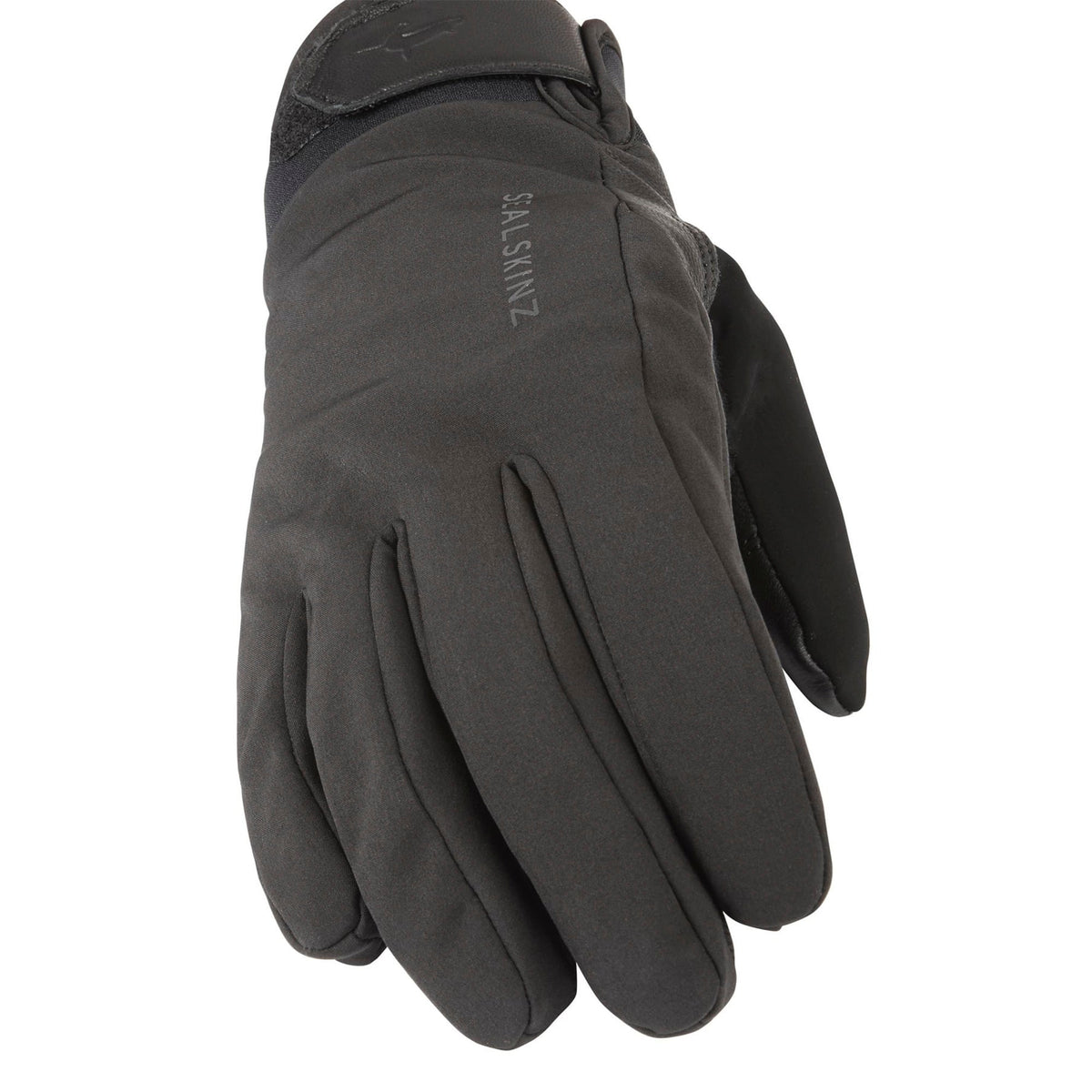 SEALSKINZ black gloves with padded knuckles and stitched finger seams