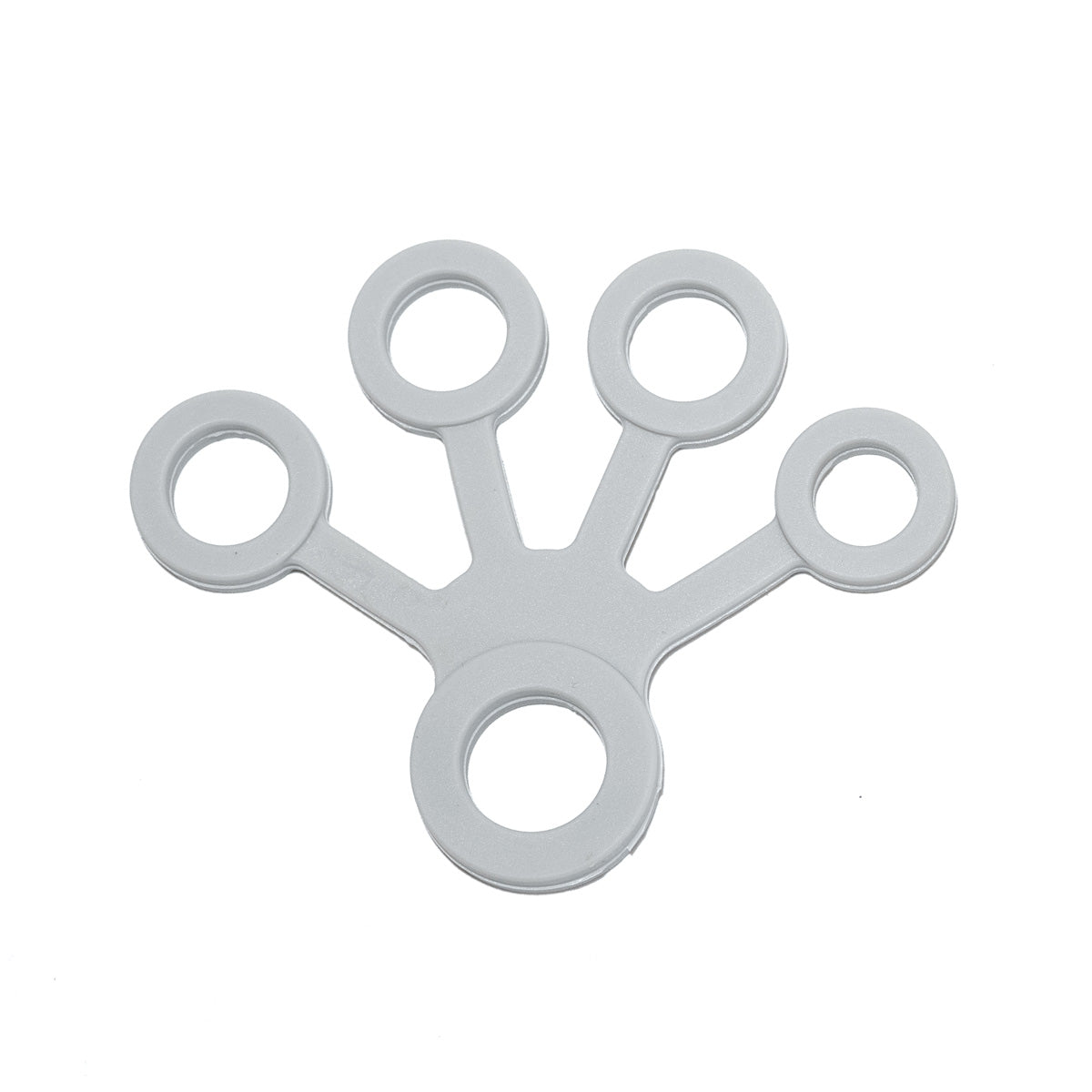 Grey forearm and finger strengthener hand gripper with five circular loops