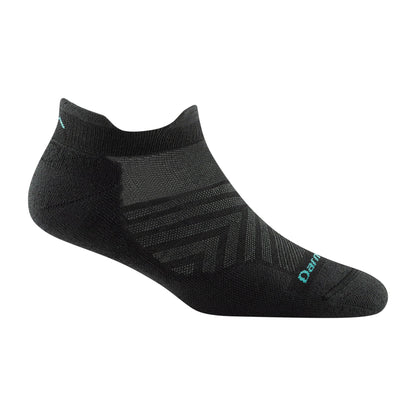 No-show merino running socks, dark gray/black with arch and stripe knit detail