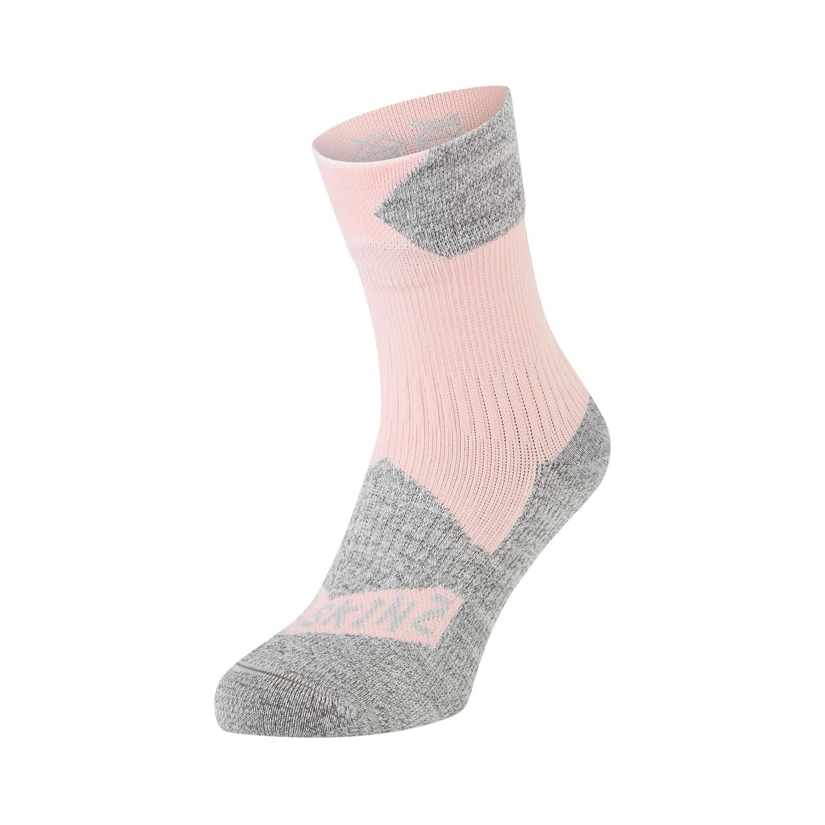 Pink and grey marl ankle socks with cushioned toe and heel, SealSkinz branding