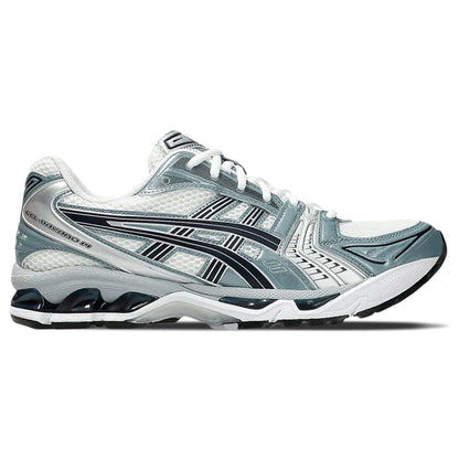 Lace-up running trainers in fjord grey, white panels, black stripe detail, with cushioned sole