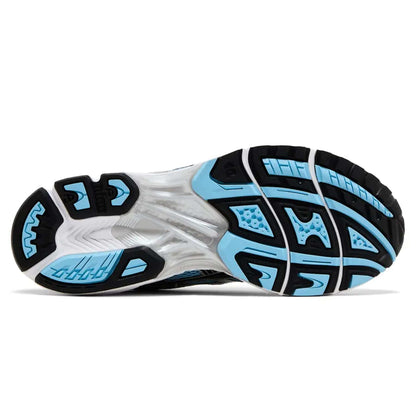 ASICS GEL-KAYANO 14 trainers outsole, black tread with blue traction accents