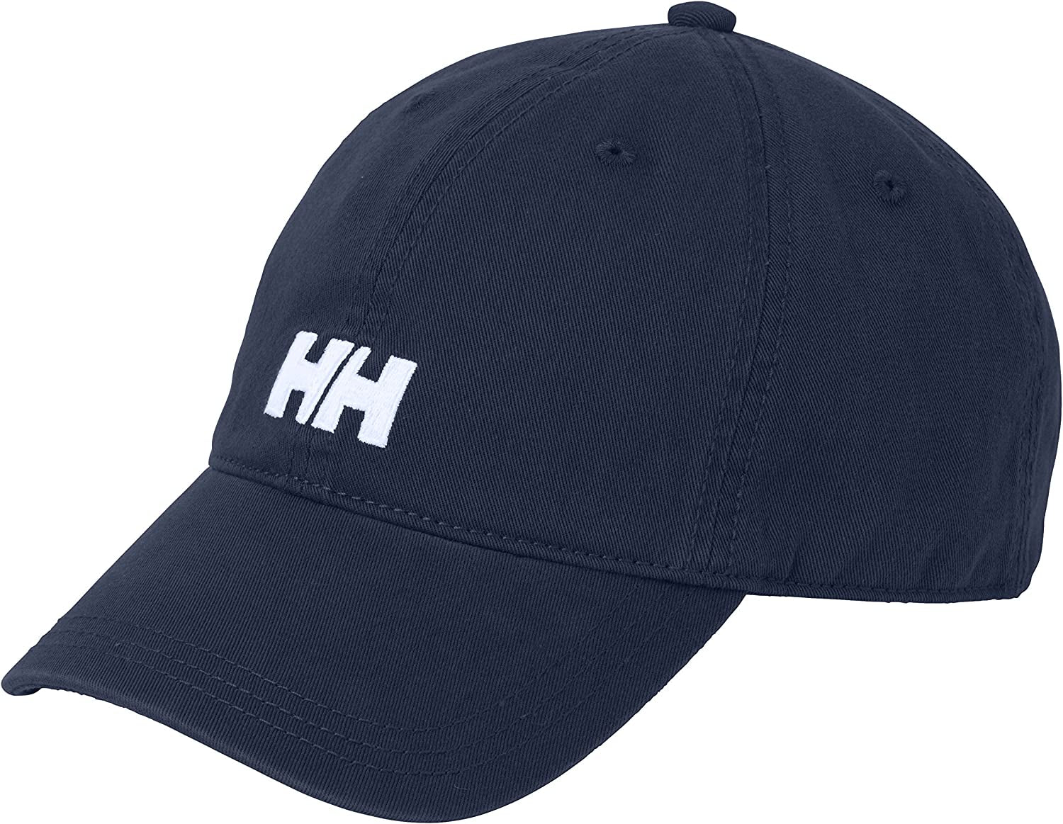 Navy Helly Hansen HH logo baseball cap, curved brim and stitched panels.