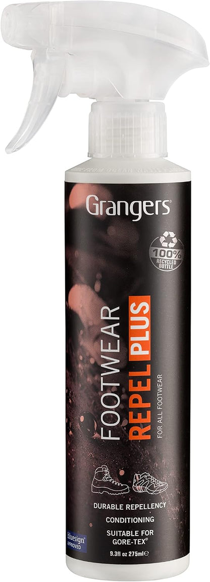 Grangers Eco Twin Pack – Footwear + Gear Cleaner and Footwear Repel plus | 275Ml/275Ml | Cleaning and Waterproofing for All Outdoor Footwear