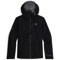Black 3L waterproof hooded jacket cutout with full-zip front