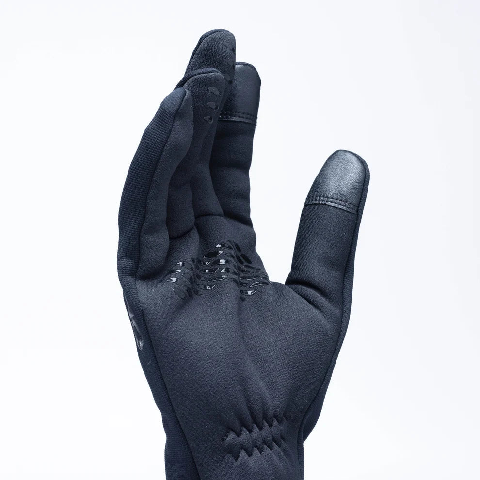 Black men's Backstop Sensor WindPro® glove palm with patterned grip and reinforced fingertips