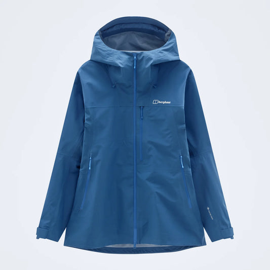 Blue GTX hooded jacket, full-zip front with drawcord hood and side pockets