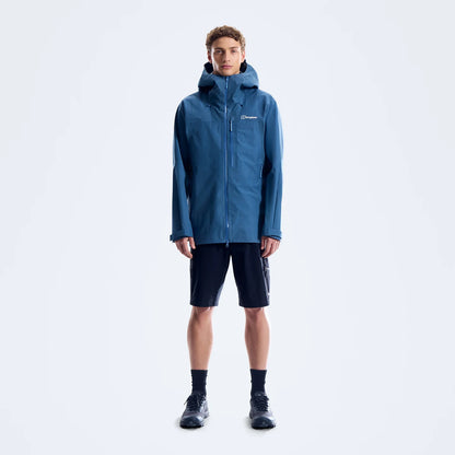 Blue GTX hooded jacket with standing collar, full-zip front and Berghaus logo