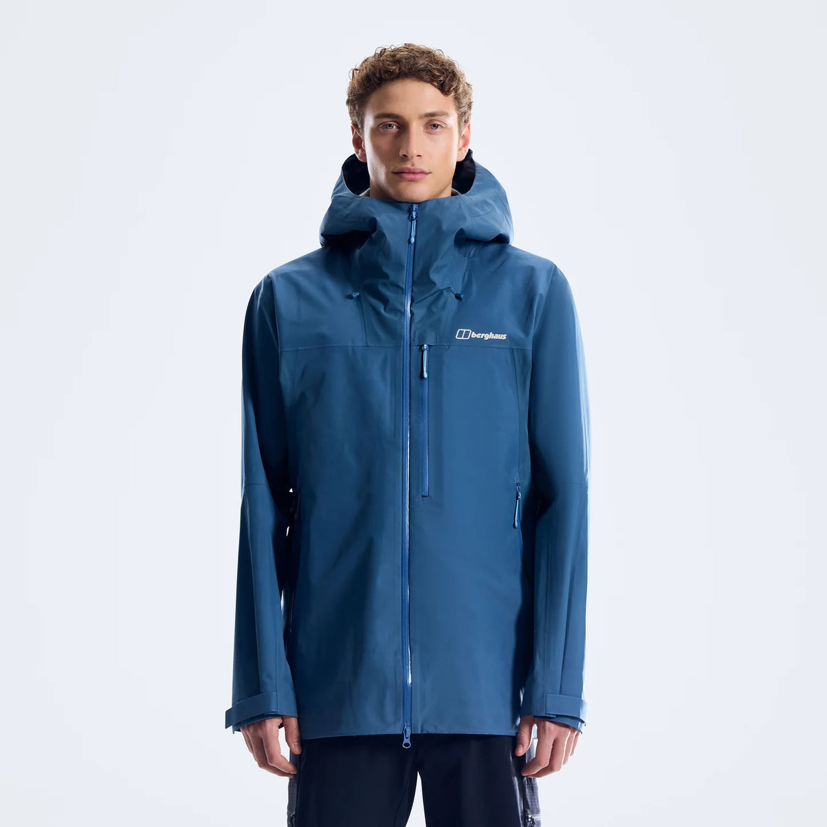 Blue GTX hooded jacket, full-zip with drawcord hood and zip chest pocket