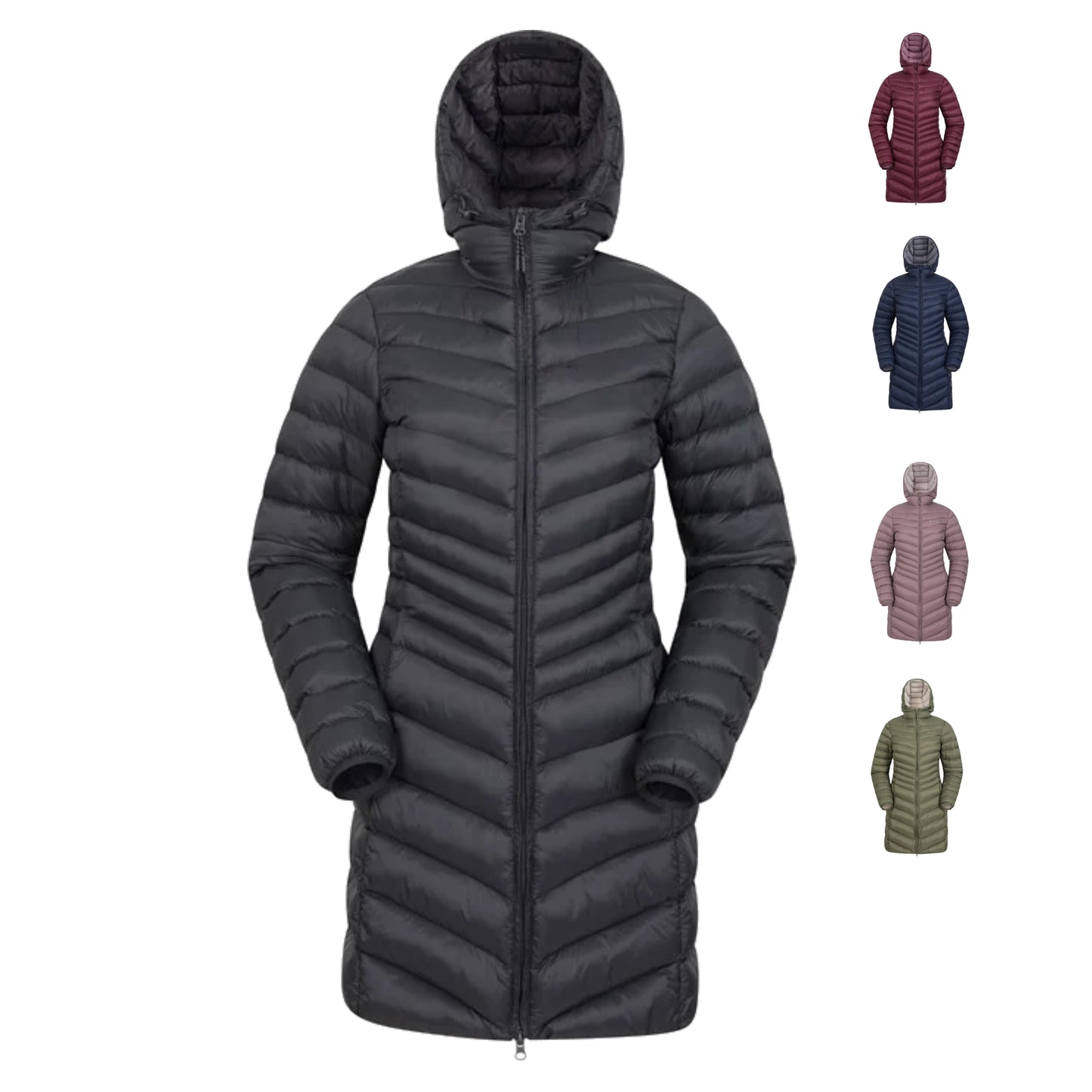 Mountain Warehouse Womens Padded Long Jacket Water Resistant Winter Ladies Coat
