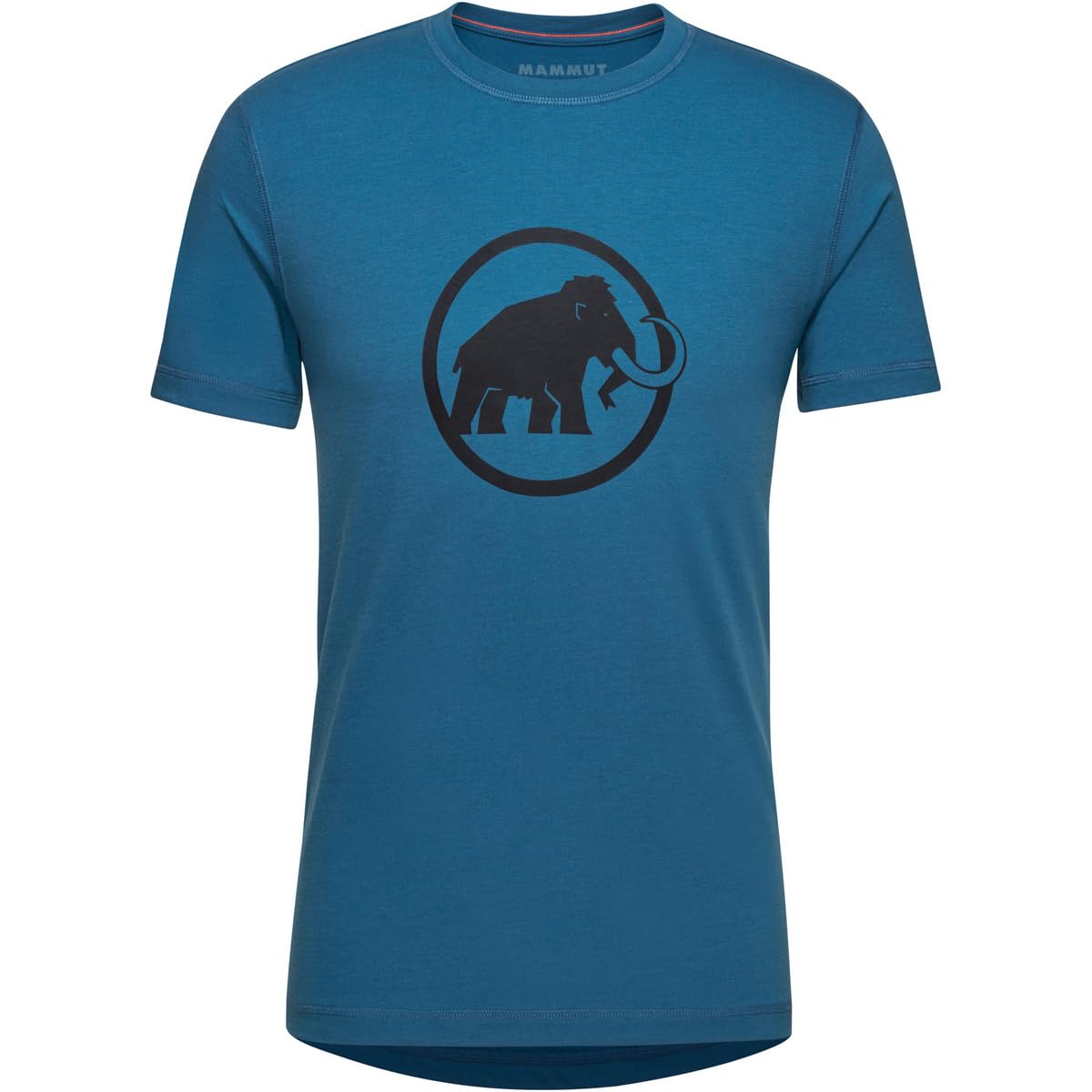 Men's short-sleeve T-shirt in teal-blue with black circular bear logo on chest