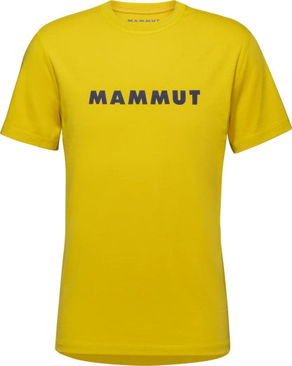 Men's short-sleeve t-shirt, yellow, crew neck, MAMMUT logo print at chest