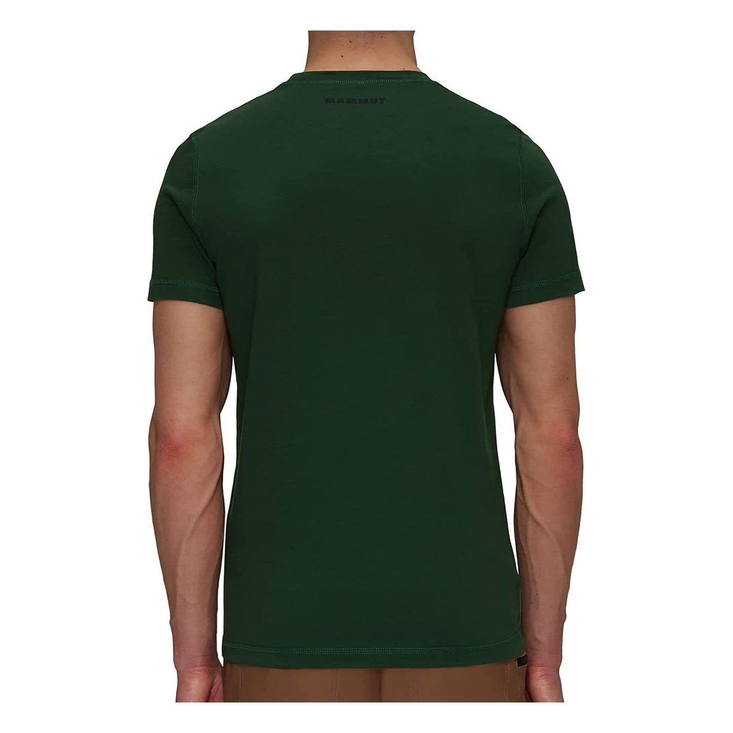 Green men's short-sleeve T-shirt back view with small Mammut logo