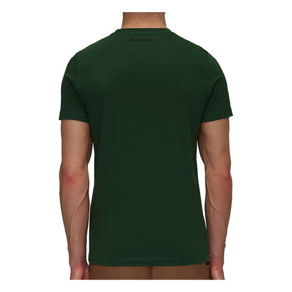 Green men's short-sleeve T-shirt back view with small Mammut logo