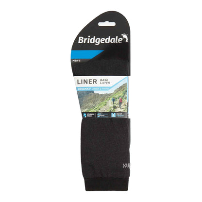 Bridgedale men's liner base layer boot socks package, black pair