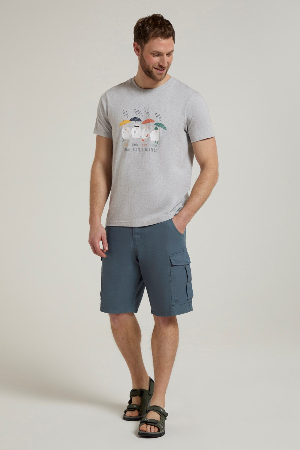 Mountain Warehouse Mens Cargo Shorts 100% Twill Cotton Multiple Pockets
