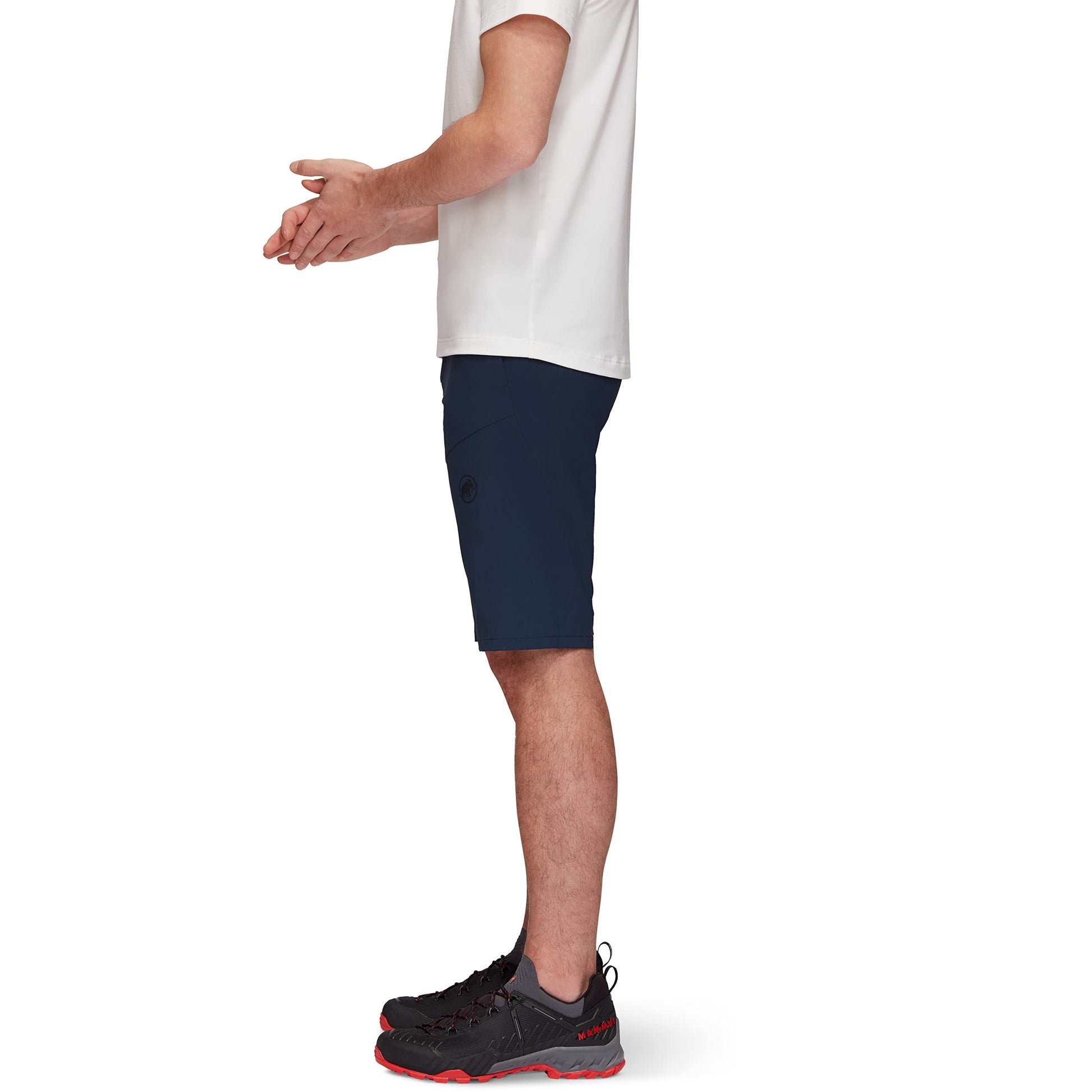 Men's trail running shorts, dark navy with cuffed hem and side seams