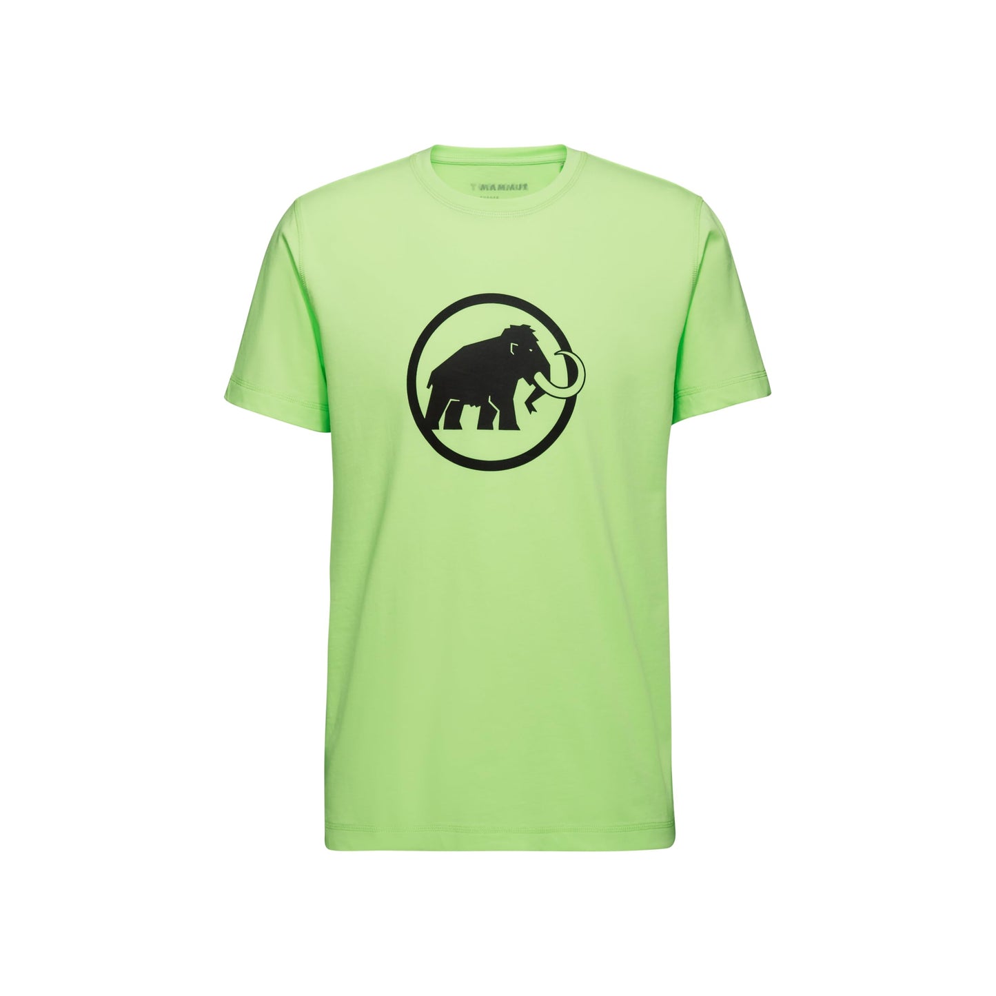 Men's short-sleeve T-shirt in light green with black circular bear emblem on chest