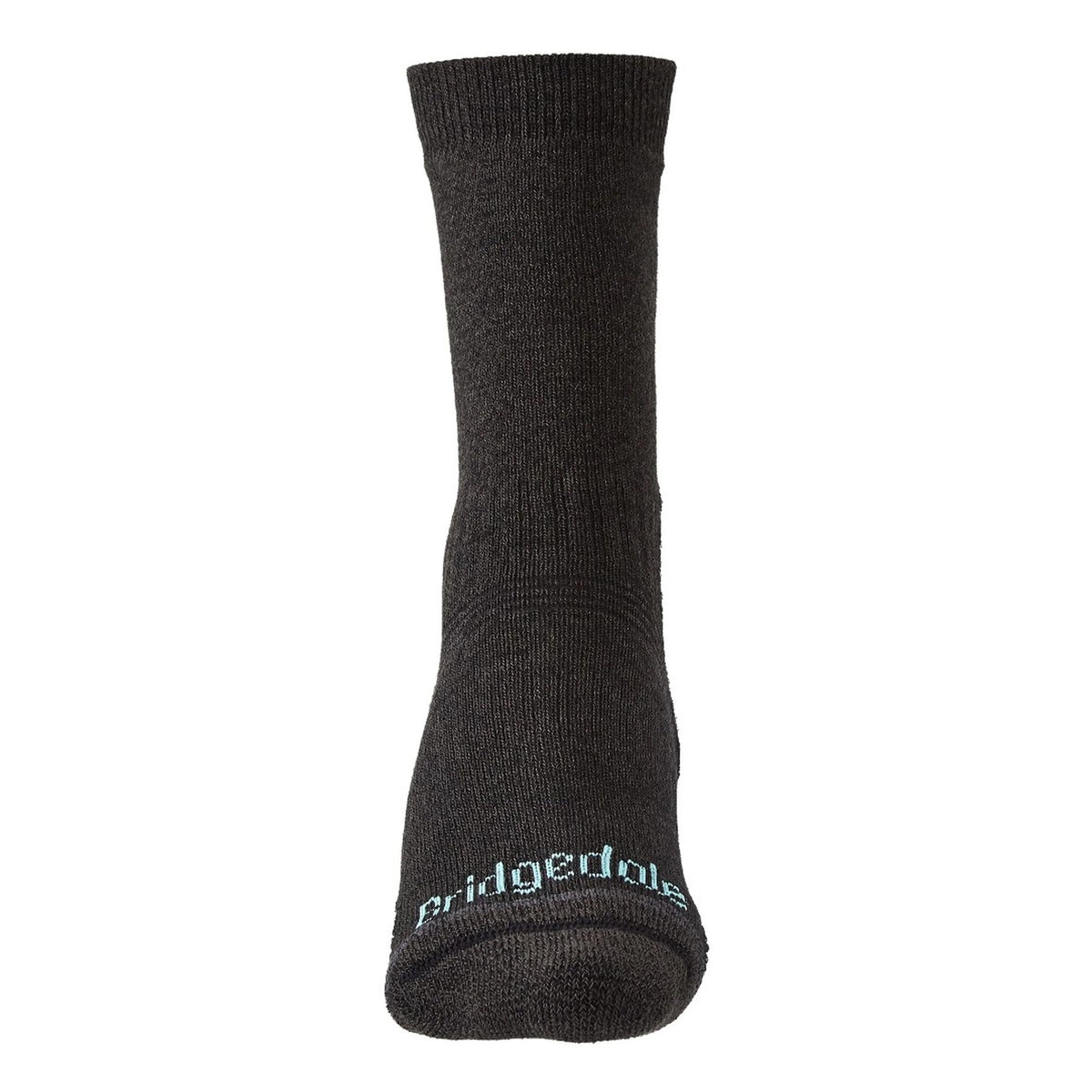 Lightweight hiking boot sock, dark graphite with Bridgedale logo at the cuff