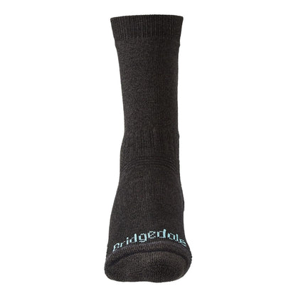 Lightweight hiking boot sock, dark graphite with Bridgedale logo at the cuff