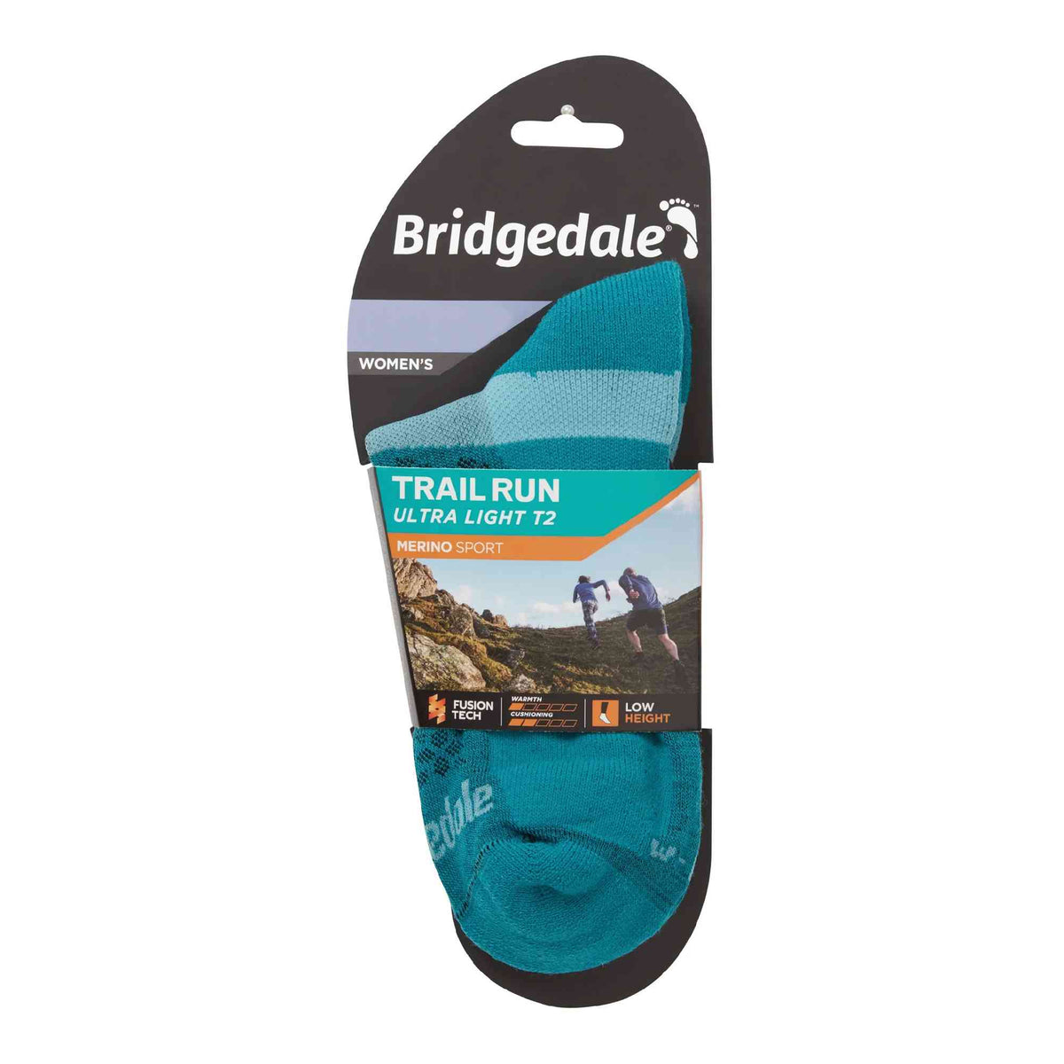 Trail running low-cut merino sport sock package with teal blue socks