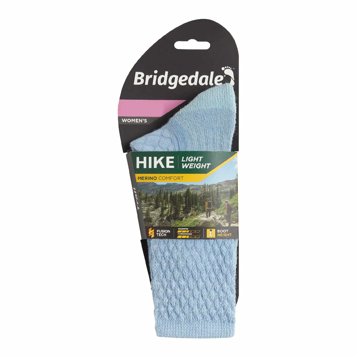 Lightweight merino hiking boot socks pack, powder blue color