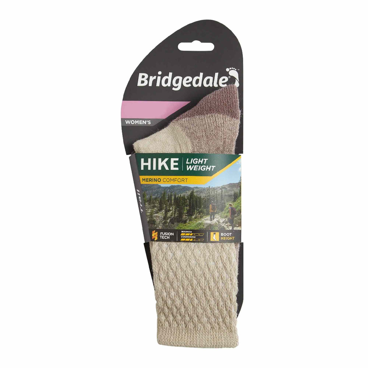 Lightweight merino hiking boot socks pack, sand color