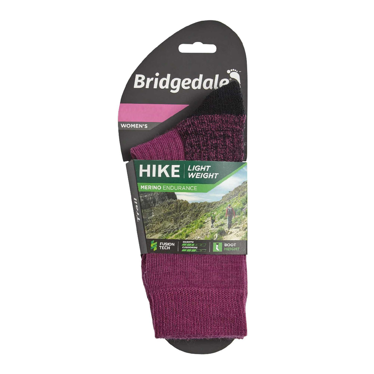 Berry lightweight merino hiking boot socks package for women