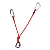 Red climbing sling runner icon with two looped ends and carabiner
