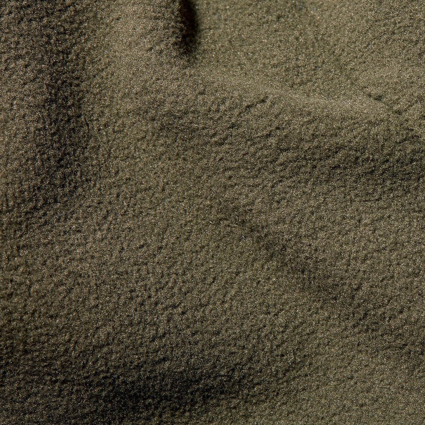 Olive-green lightweight fleece fabric texture close-up