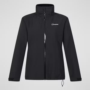 Black jacket with Berghaus brand logo on a light gray background