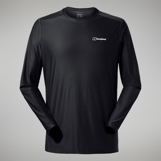 Black long-sleeve shirt with a Berghaus brand logo on a gray background