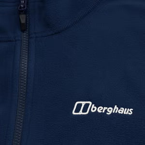 Close-up of a navy blue jacket with Berghaus logo
