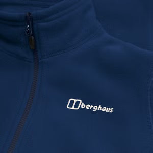 Close-up of a blue jacket with Berghaus logo