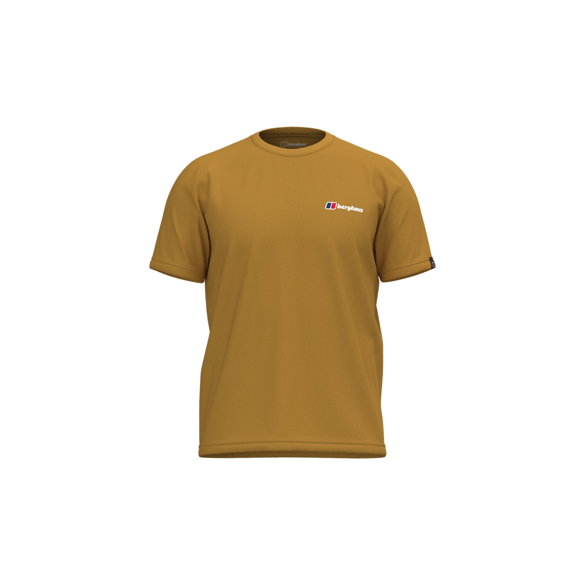 Men's ochre Berghaus logo T-shirt with short sleeves