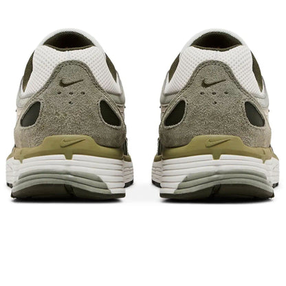 Nike P-6000 sneakers back view with suede-like panels and stacked heel midsole