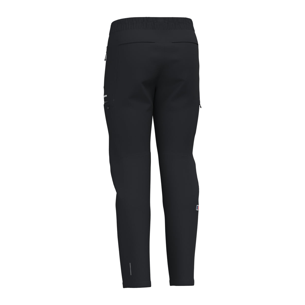 Black slim pants with elastic waistband and front seam pockets