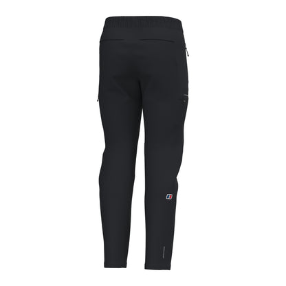 Black slim pants with elastic waistband and back logo patch
