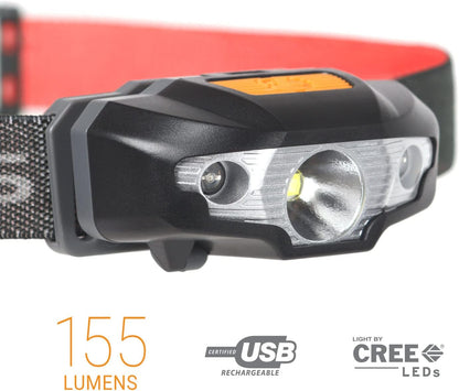 Intensity 155 Lumen Water Resistant LED Head Torch with Adjustable Beam Angle, Uses Single AA Battery