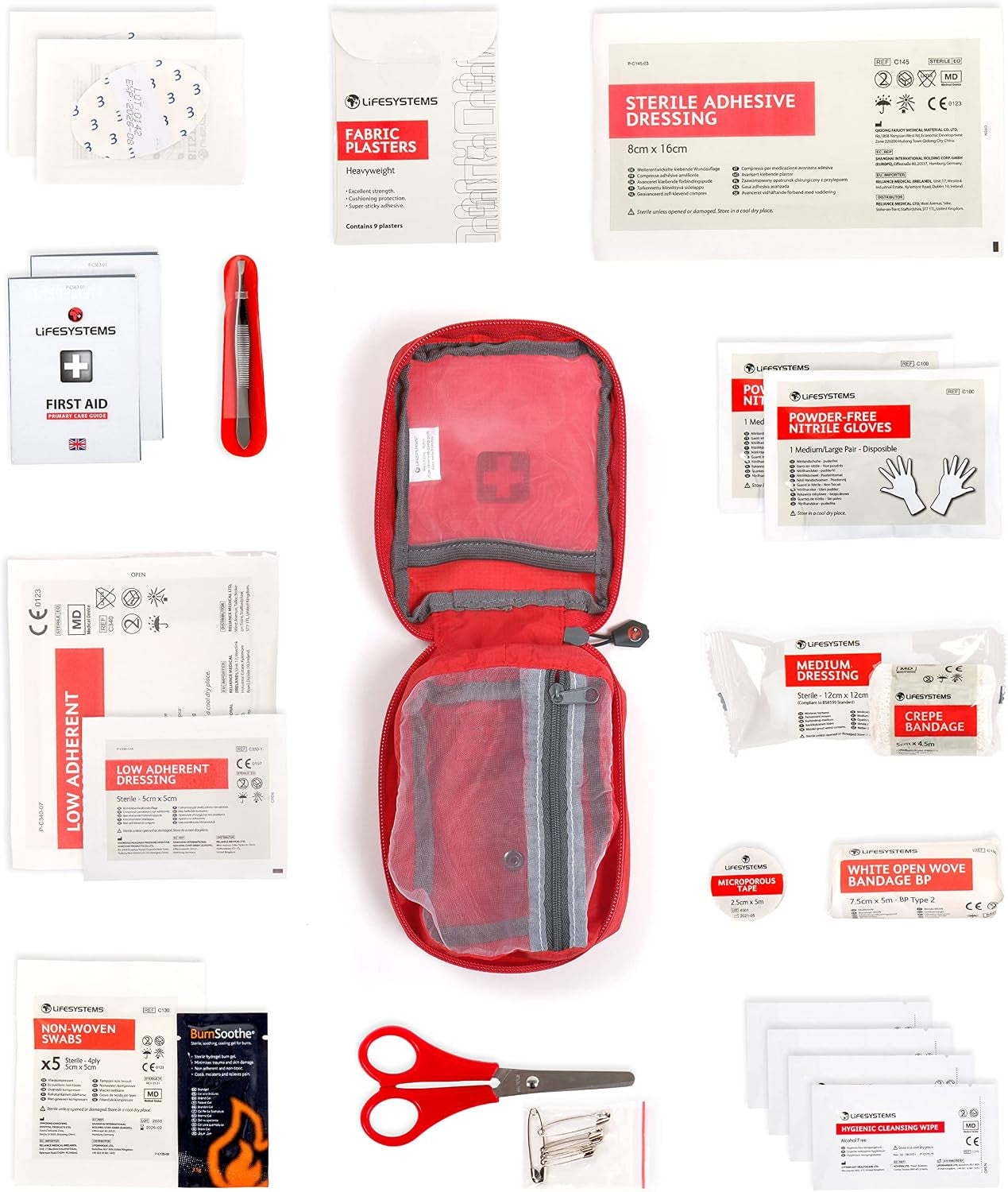 Trek First Aid Kit, CE Certified Contents, Specifically Designed for Hiking and Outdoor