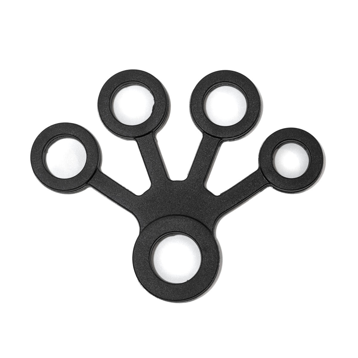 Black forearm and finger strengthener hand gripper with five circular loops