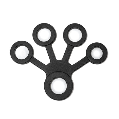 Black forearm and finger strengthener hand gripper with five circular loops