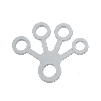 Grey forearm and finger strengthener hand gripper with five circular loops