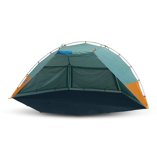 Kelty Cabana 1-person tent, teal fabric with orange side panels and front mesh door
