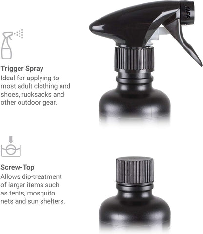 Ex4 anti Mosquito Clothing, Footwear and Outdoor Gear Treatment - 350 Ml Spray | Protect against Mosquitoes, Midges, Biting Insects, Black (Pack of 3)