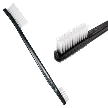Two-sided climbing brush set with white bristles and black handles