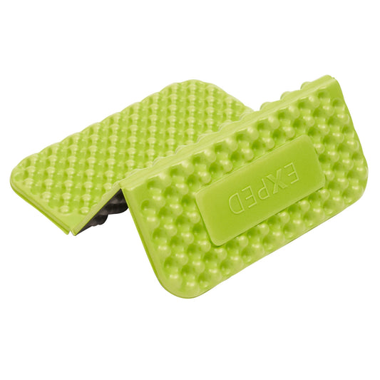 Green Exped Flex Sit Pad with raised bubble texture and folding flap