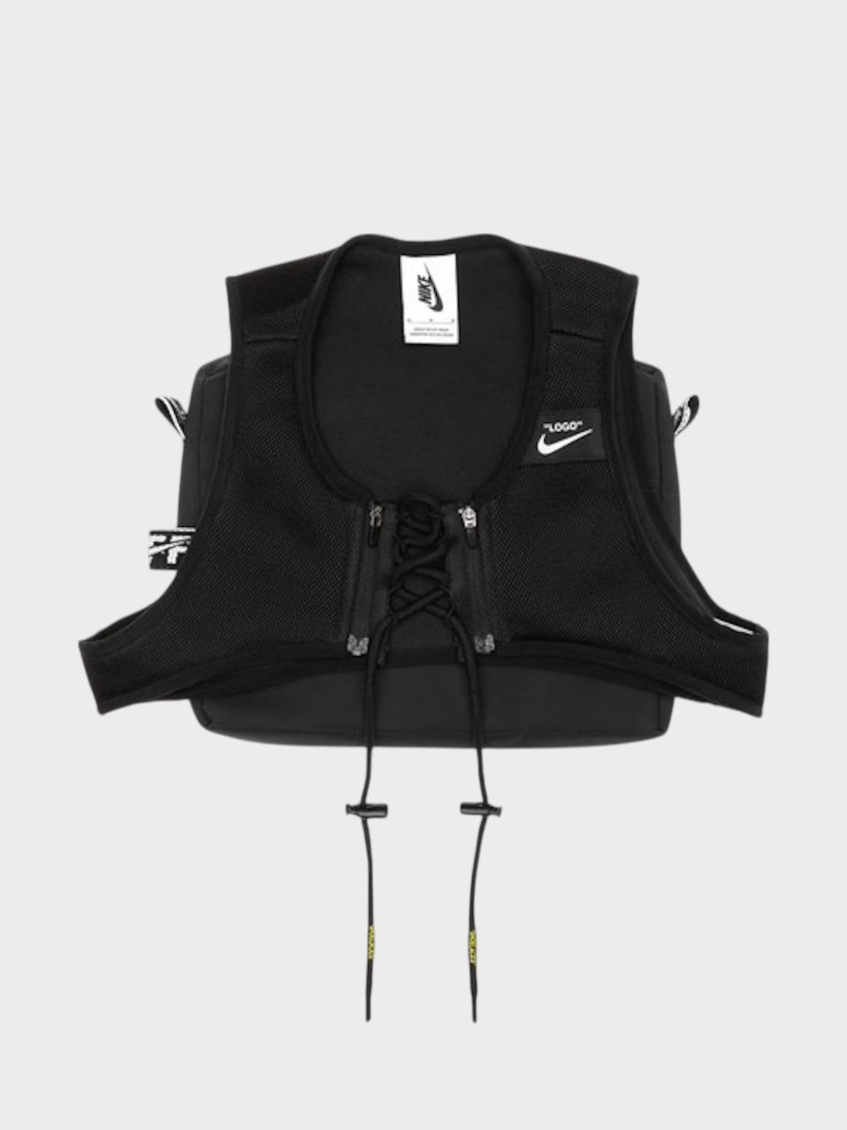 Nike cross bib vest in black with front zipper and adjustable drawcords