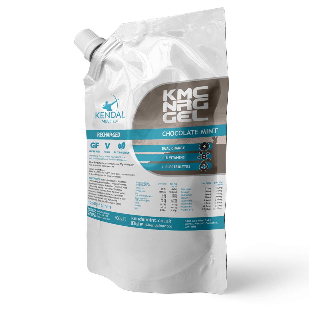 KMC NRG GEL Energy Gel Refill Pouch Chocolate Mint (10 x 70g Serves)