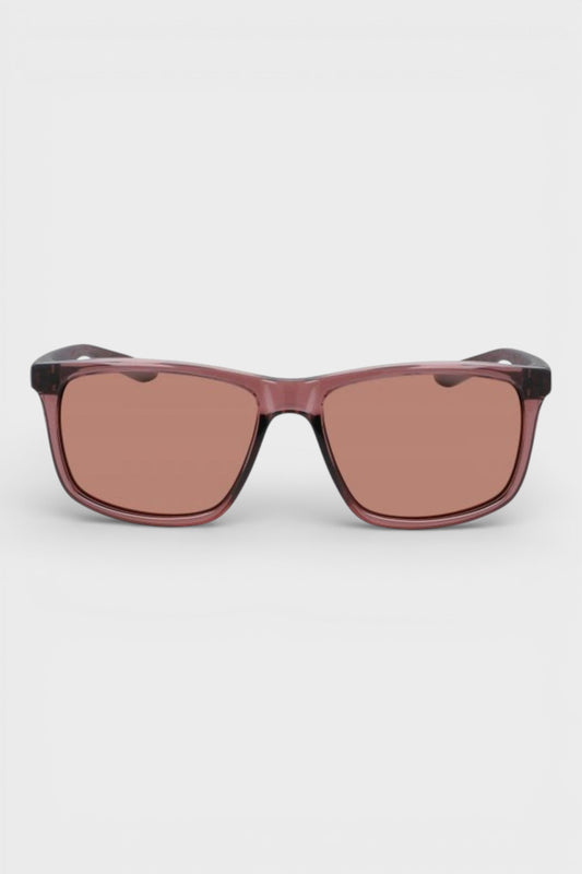 Nike wraparound sunglasses with mauve frame and copper-tinted lenses